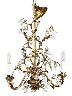Gilt and Cut Glass Chandelier