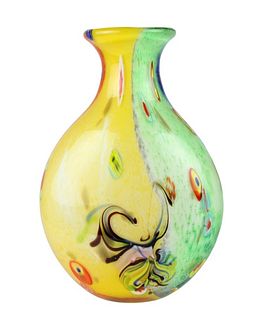 Italian Murano Style Iridescent Art Glass Vase