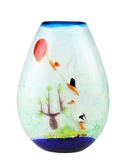 Italian Murano Style Iridescent Art Glass Vase