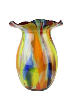 Italian Murano Style  Multi Colored Vase