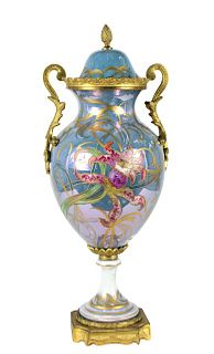 French Sevres "Chateau Des Tuileries" Ormulo Vase