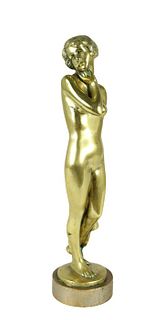 Art Deco Brass Female Figure