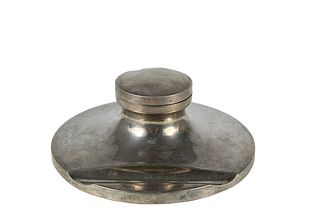 Large Sterling Silver Capstan Inkwell