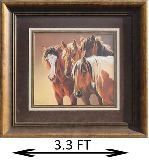 Nancy Davidson (20th C) American, Horses Litho