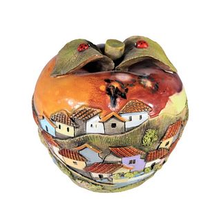 Ecuador Ceramic Apple Sculpture