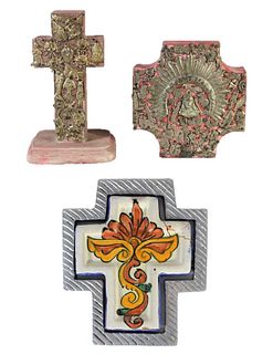 (3) Mexican Decorative Crosses