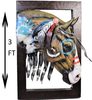 Andres Martin Del Campo 3-D Horse Wall Sculpture