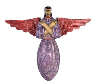 Painted Wood Carved Angel