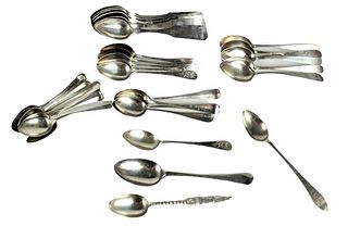 Group of Coin Silver Spoons