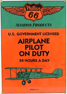 Phillips 66 Aviation Enameled Sign