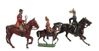 (3) Diminutive Metal Figures on Horseback