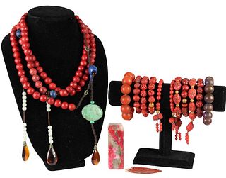 Collection of Chinese Beaded Necklaces & Bracelets