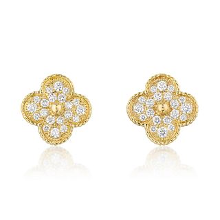Van Cleef & Arpels Alhambra Diamond Earclips