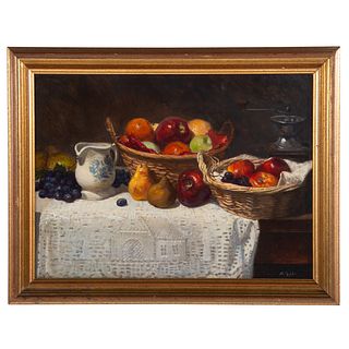 Nathaniel K. Gibbs."Fresh Fruit," Oil on Board