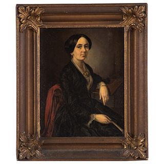 American School, 19th c. Portrait of a Lady, Oil
