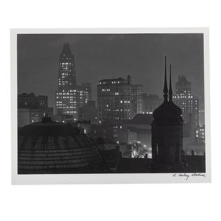 A. Aubrey Bodine. "Cathedral and Skyline," Photo