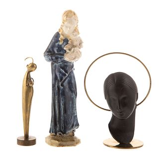 Two Modern Bronze Madonnas by Franz Hagenauer