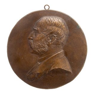 Victorian Bronze Profile Portrait of Gentleman