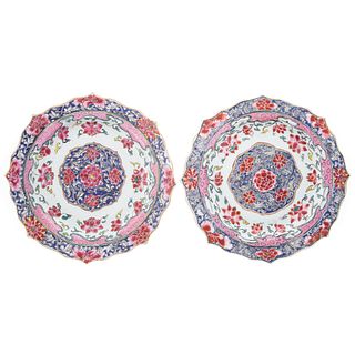 Pair Chinese Export Famille Rose Plates