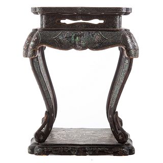 Chinese Mother of Pearl Inlaid Wood Stand
