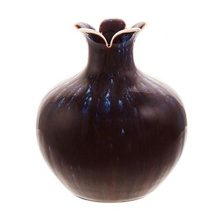 Chinese Flambe Scalloped Top Vase