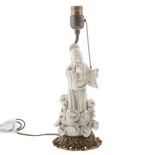 Chinese Blanc De Chine Figural Lamp