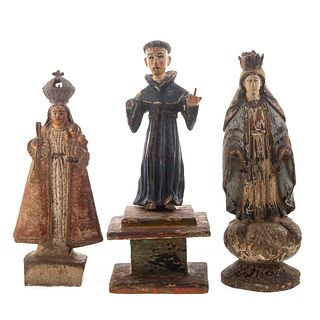 Three Spanish Colonial Santos Figures