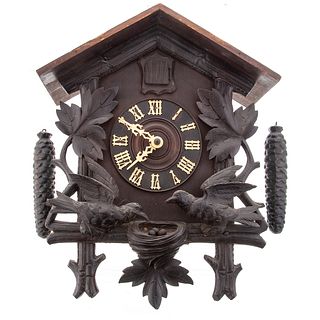 German Carved Wood Black Forest Cuckoo Clock