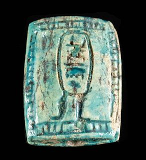 Egyptian Steatite Plaque Bead of Thutmose III, ex-Mitry