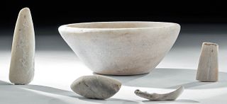 Ancient Anatolian Marble Bowl + 4 Kilia Fragments
