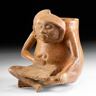 Maya Pottery Seated Figural Vessel