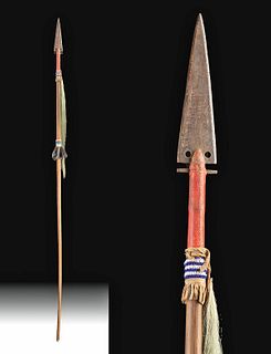 Mid-19th C. Plains Indians Wood & Iron Warrior Lance