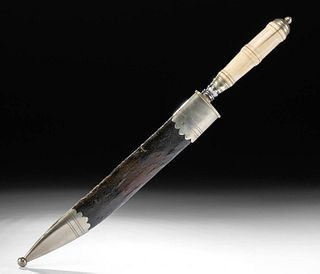 1830s Mexican Steel Knife w/ Bone Handle, ex Museum