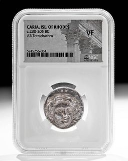 Caria Rhodos Silver Tetradrachm Coin