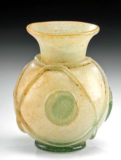 7th C. Sasanian / Islamic Glass Vessel Applied Circles