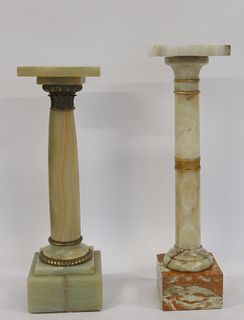 2 Antique Onyx Pedestals
