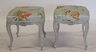 A Pair Of Painted And Upholstered Louis XV Style