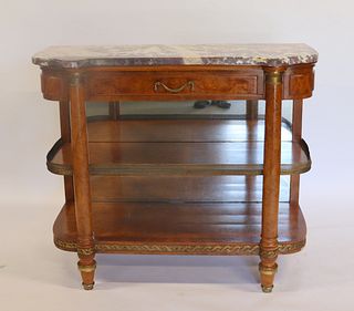 Antique Continental Marble Top 2 Tier Etagere /