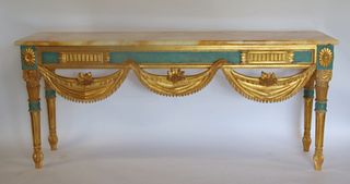 Vintage And Fine Quality Paint And Gilt Decorated