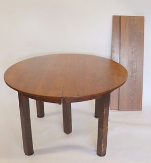 Antique Stickley Style Oak Arts And Crafts Table &