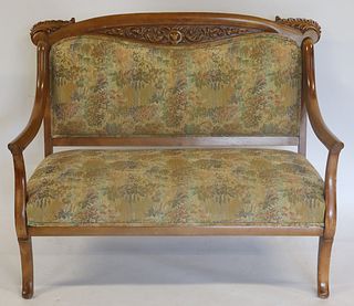 Antique Carved Upholstered Settee