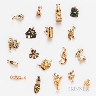 Group of Gold and Gold-filled Figural Charms