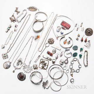 Group of Silver and Silver-plated Jewelry