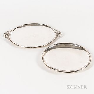 Two Arts and Crafts Sterling Silver Trays