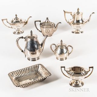 Seven Pieces of Sterling Silver Hollowware