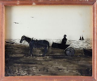 Nantucket Reverse Painting on Glass