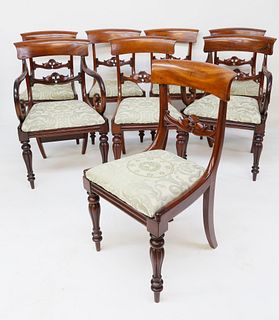 Set of Eight English Mahogany Dining Chairs, circa 1840