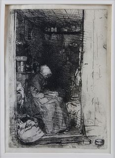 James Abbott McNeill Whistler "La Vieille aux Loques", from Twelve Etchings from Nature