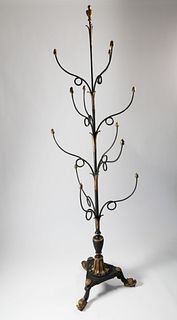 Continental Milliner's Partial Gilt and Cast Iron Hat Rack, last quarter of the 19th Century