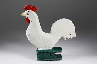 American Folk Art Cast Iron Rooster Mill Weight, mid 19th Century